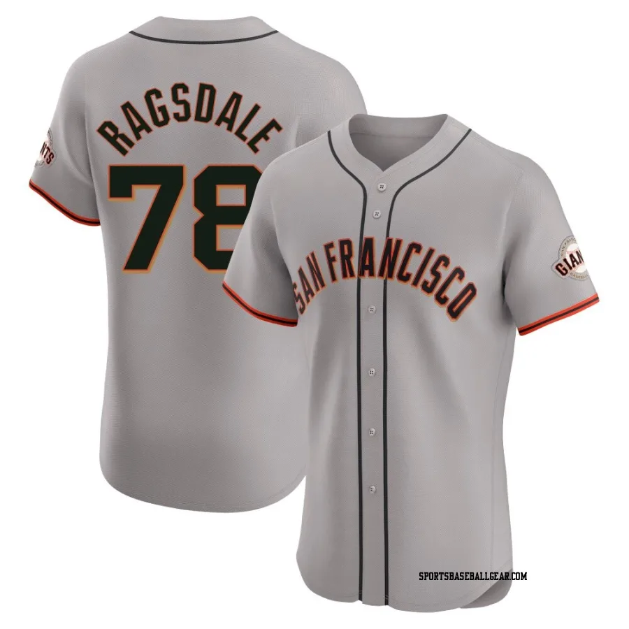 Carson Ragsdale Men's San Francisco Giants Gray Elite Road Jersey