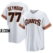 Carson Seymour Men's San Francisco Giants White Limited Throwback Cooperstown Collection Jersey