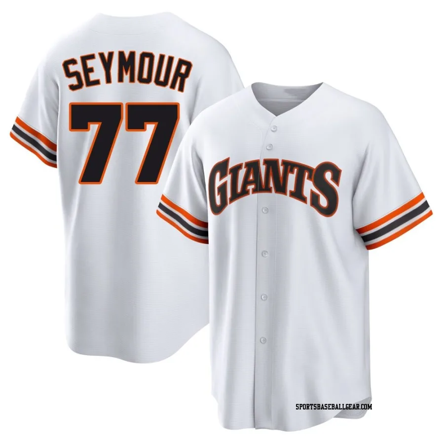 Carson Seymour Men's San Francisco Giants White Limited Throwback Cooperstown Collection Jersey