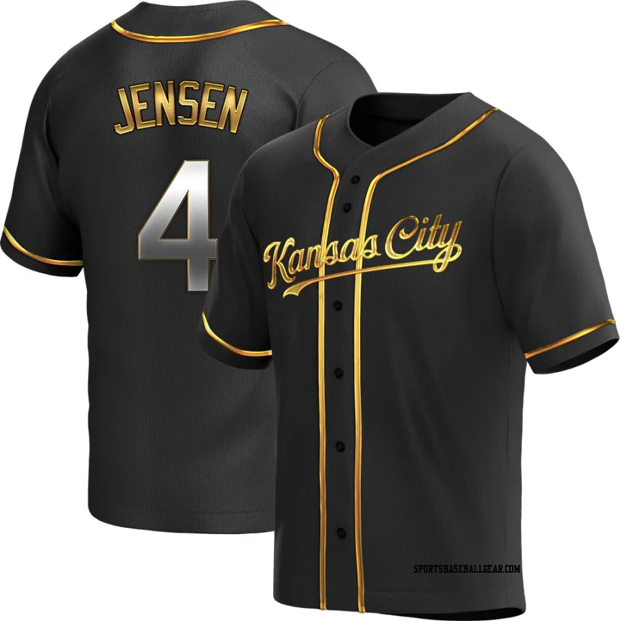Carter Jensen Men's Kansas City Royals Black Golden Replica Alternate Jersey