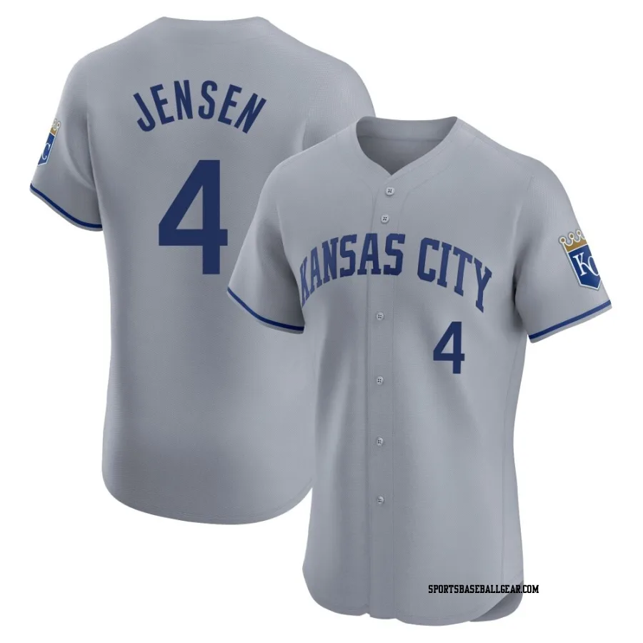 Carter Jensen Men's Kansas City Royals Gray Elite Road Jersey