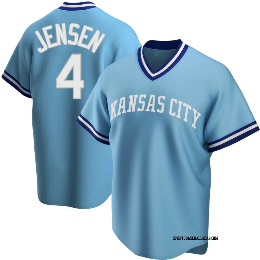 Carter Jensen Youth Kansas City Royals Light Blue Replica Road Cooperstown Collection Jersey