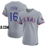 Casey Cook Men's Texas Rangers Gray Elite Road Jersey