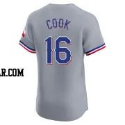 Casey Cook Men's Texas Rangers Gray Elite Road Jersey