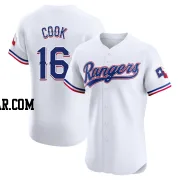 Casey Cook Men's Texas Rangers White Elite Home Jersey