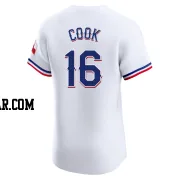Casey Cook Men's Texas Rangers White Elite Home Jersey