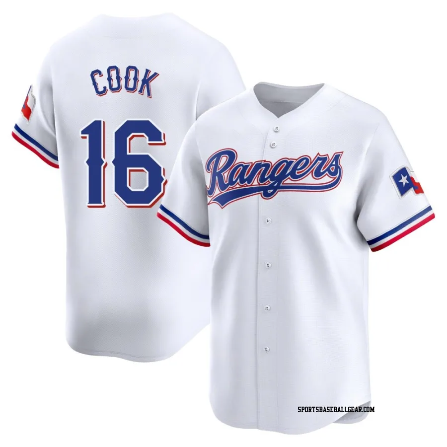 Casey Cook Men's Texas Rangers White Limited Home Jersey