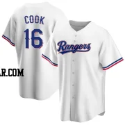 Casey Cook Men's Texas Rangers White Replica Home Jersey