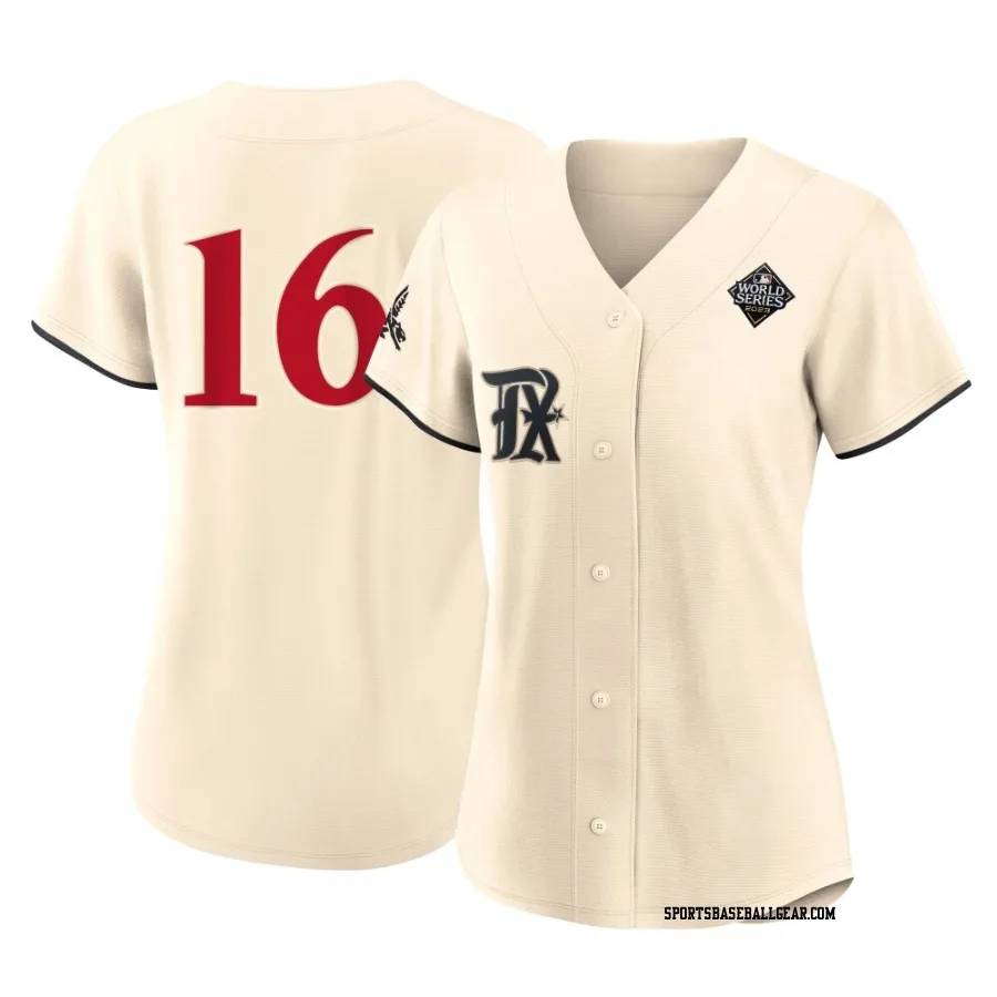 Casey Cook Women's Texas Rangers Cream Replica 2023 City Connect 2023 World Series Jersey