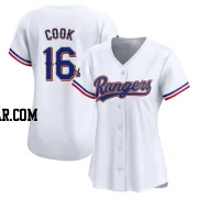 Casey Cook Women's Texas Rangers Gold Limited White 2024 Collection Jersey