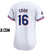 Casey Cook Women's Texas Rangers Gold Limited White 2024 Collection Jersey