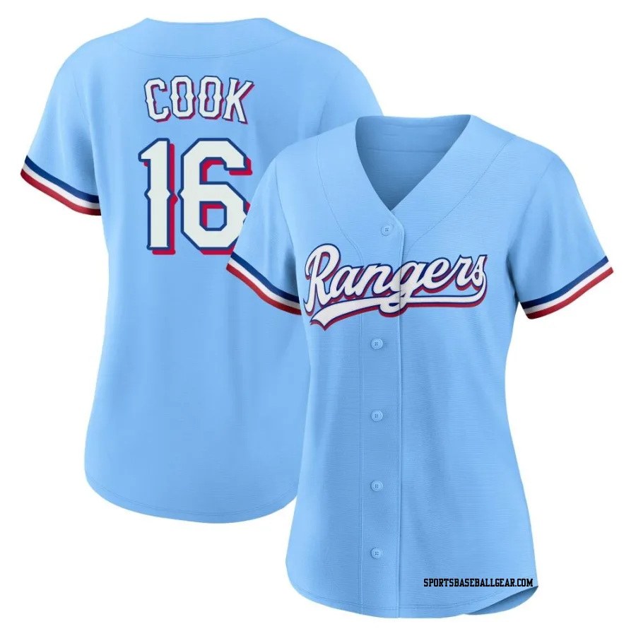 Casey Cook Women's Texas Rangers Light Blue Replica Alternate Jersey