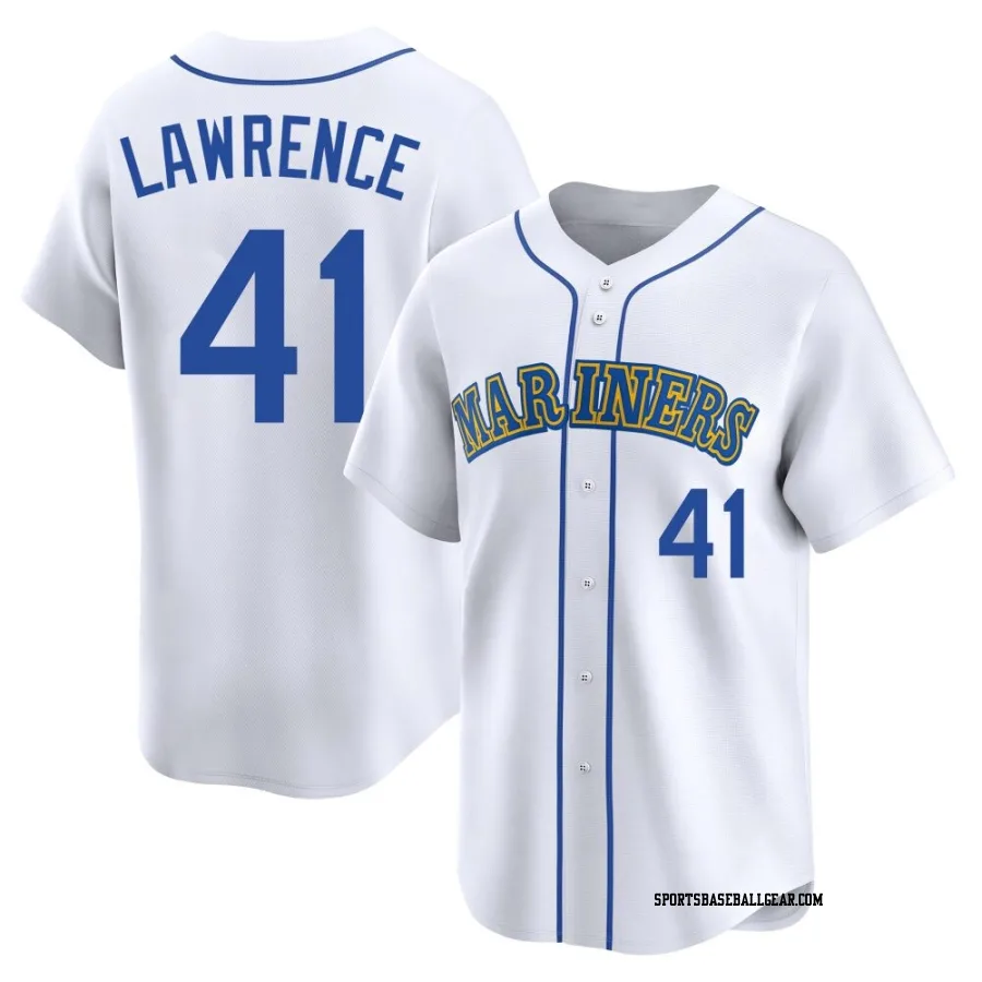 Casey Lawrence Youth Seattle Mariners White Limited Throwback Cooperstown Collection Jersey