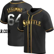 Casey Legumina Men's Seattle Mariners Black Golden Replica Alternate Jersey