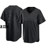 Casey Legumina Men's Seattle Mariners Black Replica Pitch Fashion Jersey