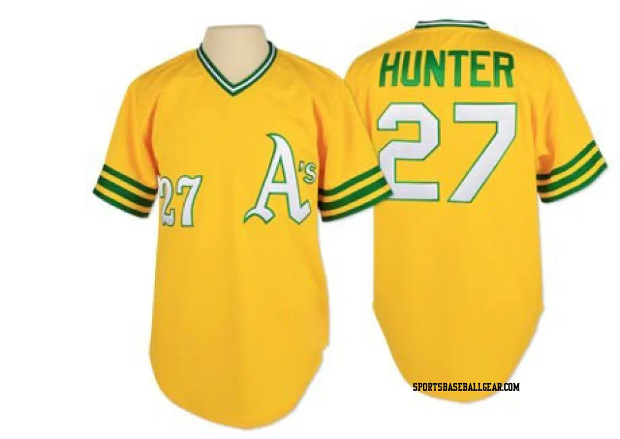 Catfish Hunter Men's Oakland Athletics Gold Replica Throwback Jersey