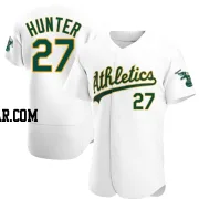 Catfish Hunter Men's Oakland Athletics White Authentic Home Jersey