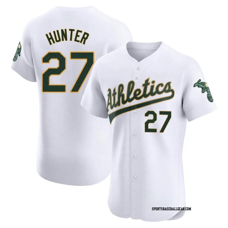 Catfish Hunter Men's Oakland Athletics White Elite Home Jersey