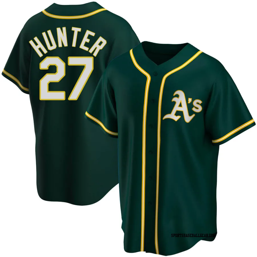 Catfish Hunter Youth Oakland Athletics Green Replica Alternate Jersey