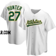 Catfish Hunter Youth Oakland Athletics White Replica Home Jersey