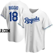 Cavan Biggio Men's Kansas City Royals White Replica Home Jersey
