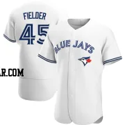 Cecil Fielder Men's Toronto Blue Jays White Authentic Home Jersey