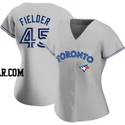 Cecil Fielder Women's Toronto Blue Jays Gray Authentic Road Jersey