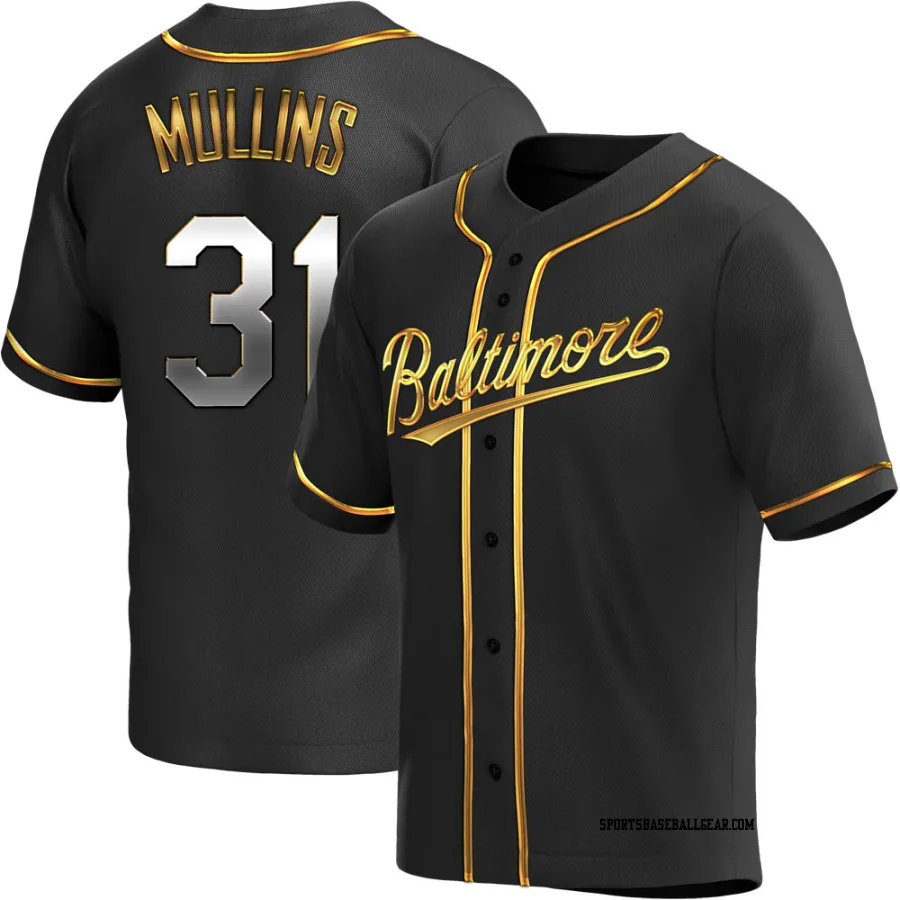 Cedric Mullins Men's Baltimore Orioles Black Golden Replica Alternate Jersey