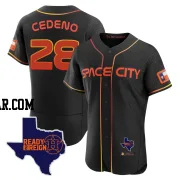 Cesar Cedeno Men's Houston Astros Black Authentic 2023 Space City Ready 2 Reign Flex Base Jersey