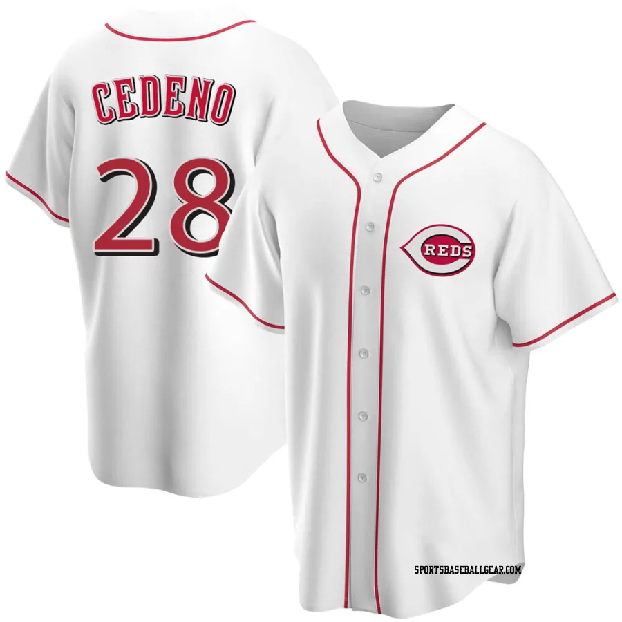 Cesar Cedeno Youth Cincinnati Reds White Replica Home Jersey