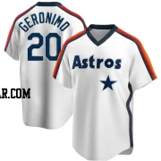 Cesar Geronimo Men's Houston Astros White Replica Home Cooperstown Collection Team Jersey