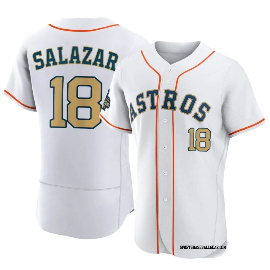 Cesar Salazar Men's Houston Astros Gold Authentic White 2023 Collection Jersey