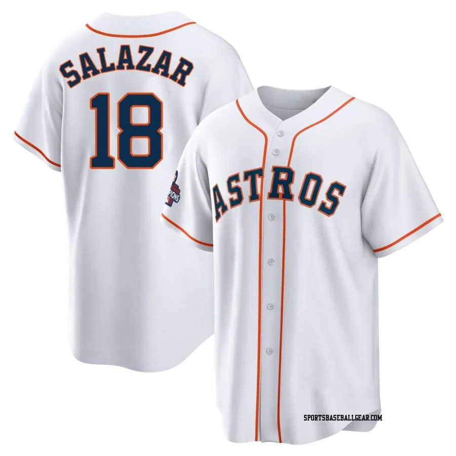 Cesar Salazar Men's Houston Astros White Replica 2022 World Series Champions Home Jersey