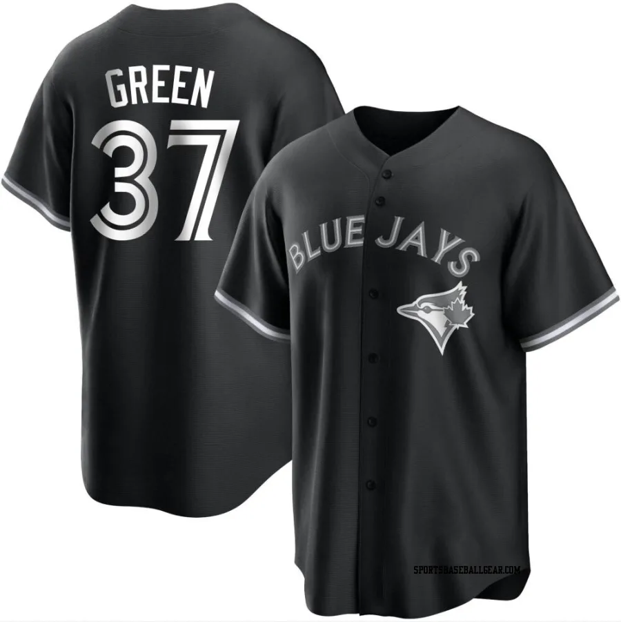 Chad Green Men's Toronto Blue Jays Black/White Replica Jersey