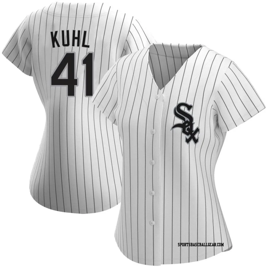 Chad Kuhl Women's Chicago White Sox White Authentic Home Jersey