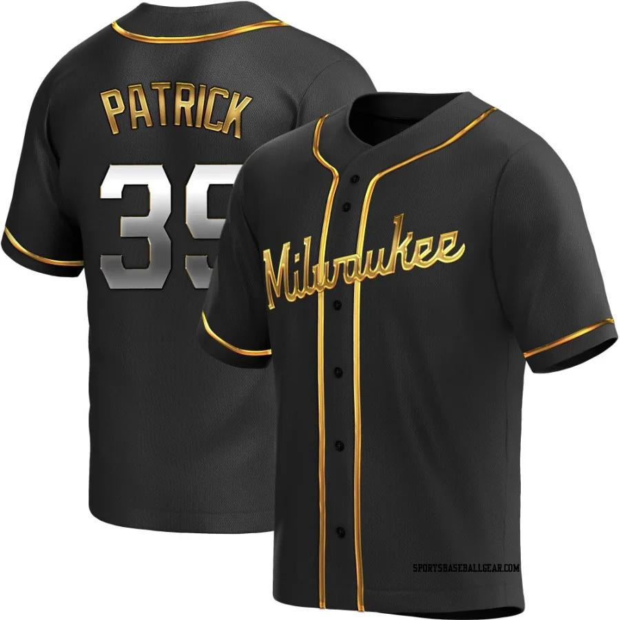 Chad Patrick Men's Milwaukee Brewers Black Golden Replica Alternate Jersey