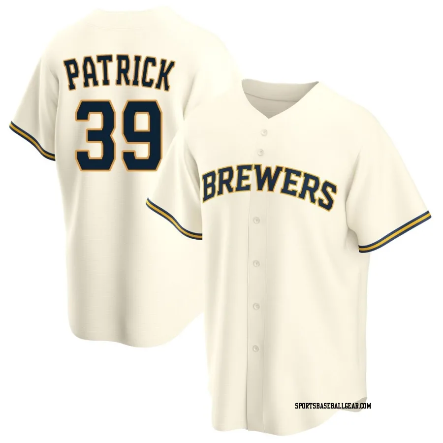 Chad Patrick Men's Milwaukee Brewers Cream Replica Home Jersey