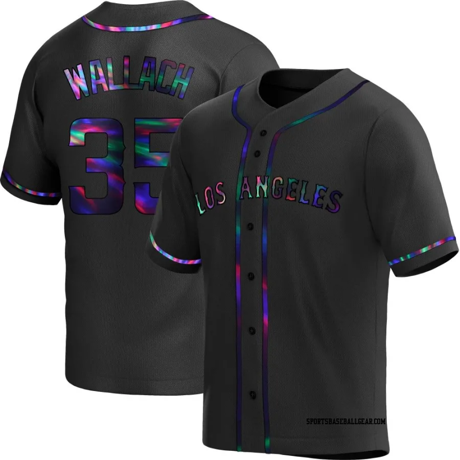 Chad Wallach Men's Los Angeles Angels Black Holographic Replica Alternate Jersey