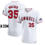 Chad Wallach Men's Los Angeles Angels White Elite Home Patch Jersey
