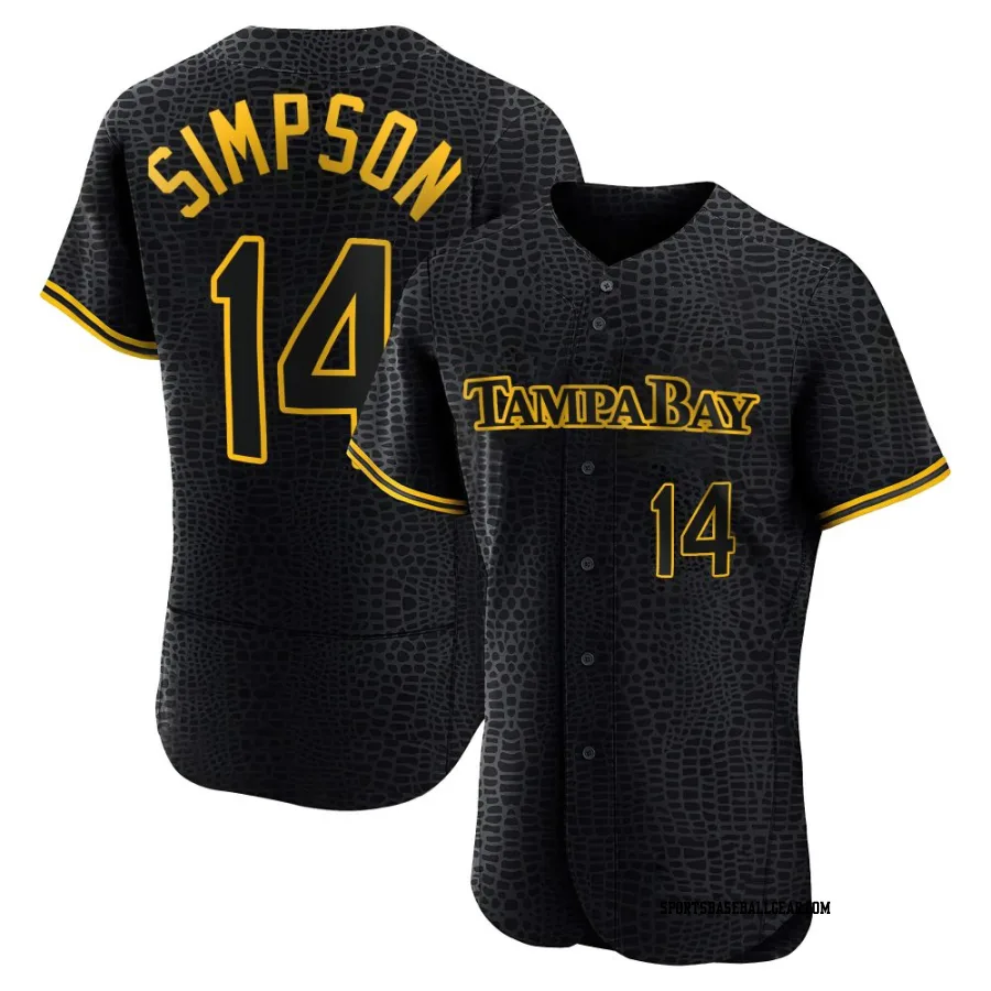 Chandler Simpson Men's Tampa Bay Rays Black Authentic Snake Skin City Jersey
