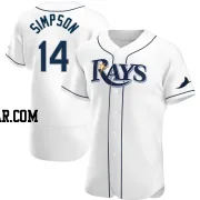 Chandler Simpson Men's Tampa Bay Rays White Authentic Home Jersey
