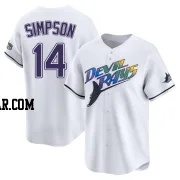 Chandler Simpson Men's Tampa Bay Rays White Limited Throwback Cooperstown Jersey