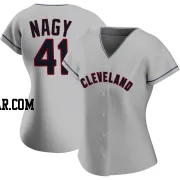 Charles Nagy Women's Cleveland Guardians Gray Replica Road Jersey