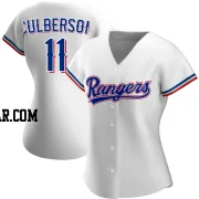 Charlie Culberson Women's Texas Rangers White Authentic Home Jersey