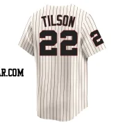 Charlie Tilson Men's Chicago White Sox Cream Limited Throwback Cooperstown Jersey