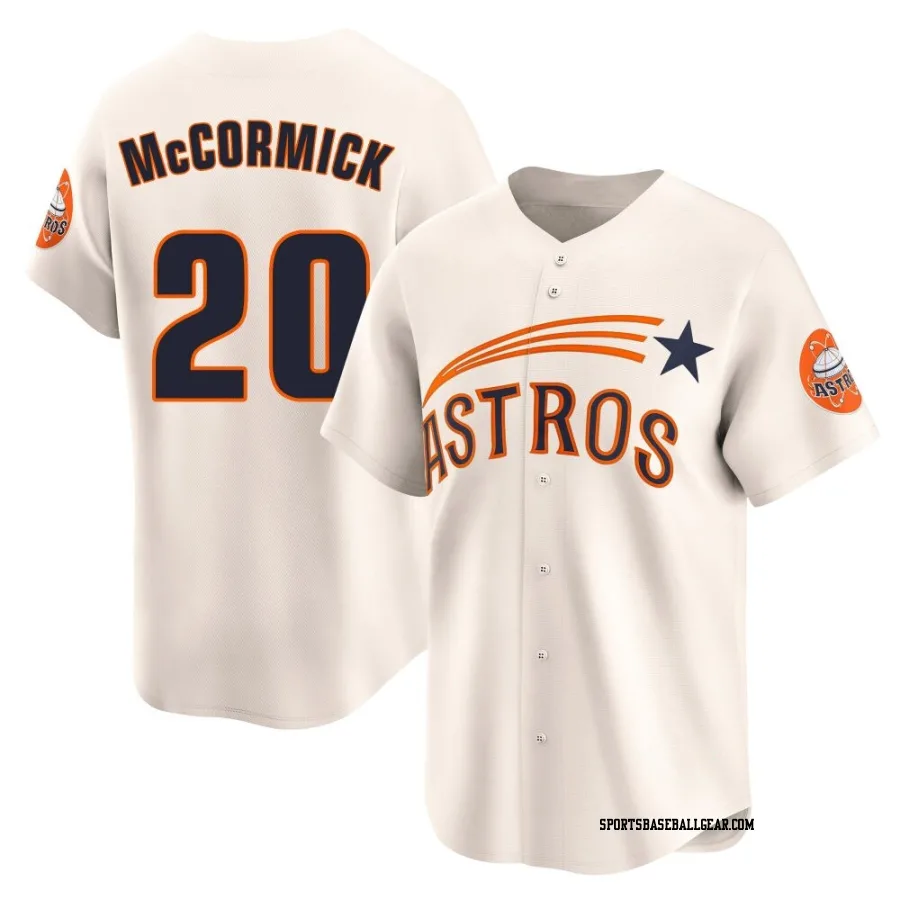 Chas McCormick Men's Houston Astros Cream Limited Throwback Cooperstown Collection Jersey