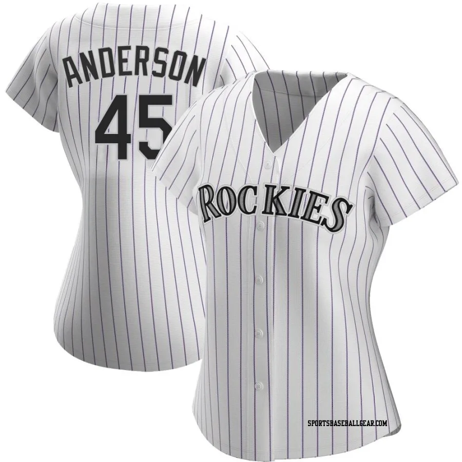 Chase Anderson Women's Colorado Rockies White Authentic Home Jersey