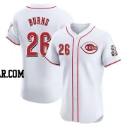 Chase Burns Men's Cincinnati Reds White Elite Home Patch Jersey