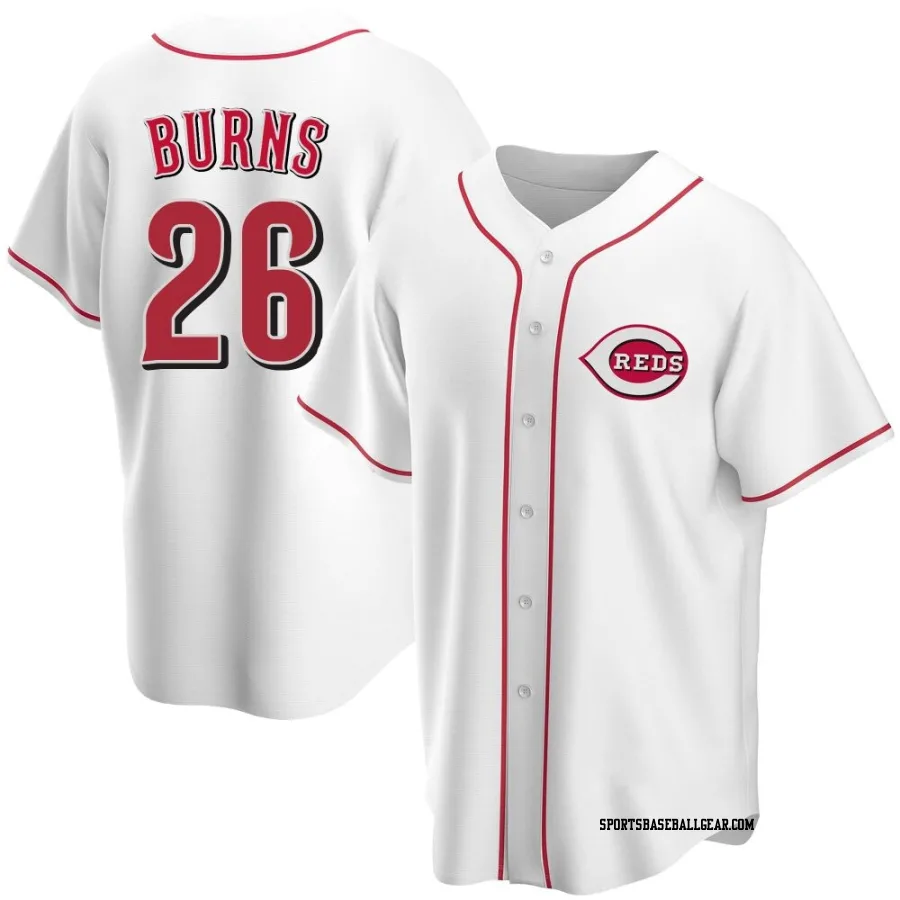 Chase Burns Men's Cincinnati Reds White Replica Home Jersey