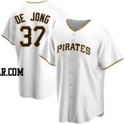 Chase De Jong Youth Pittsburgh Pirates White Replica Home Jersey